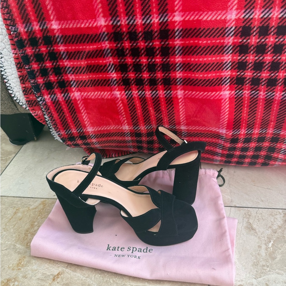 Kate Spade Black Suede Heels